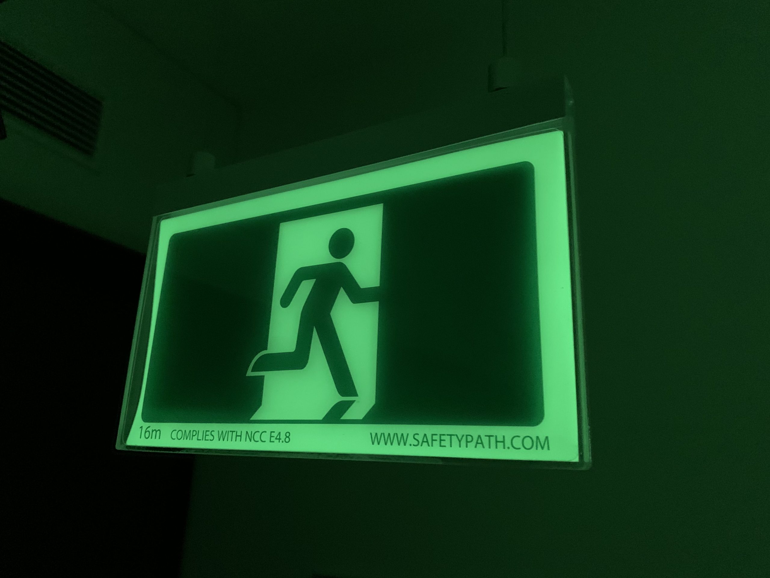 Safety path electricity free exit sign