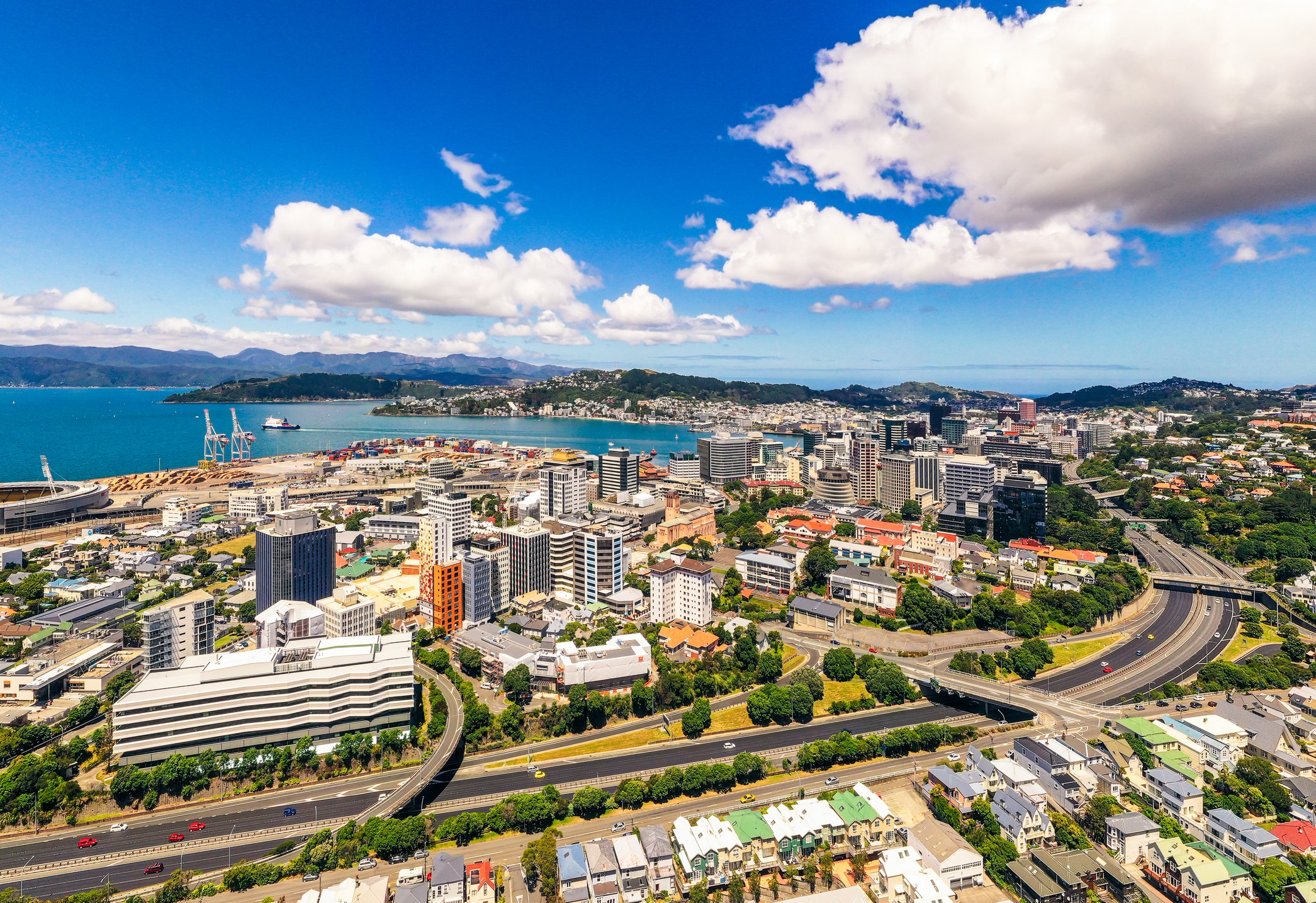 Aerial view of Wellington, New Zealand